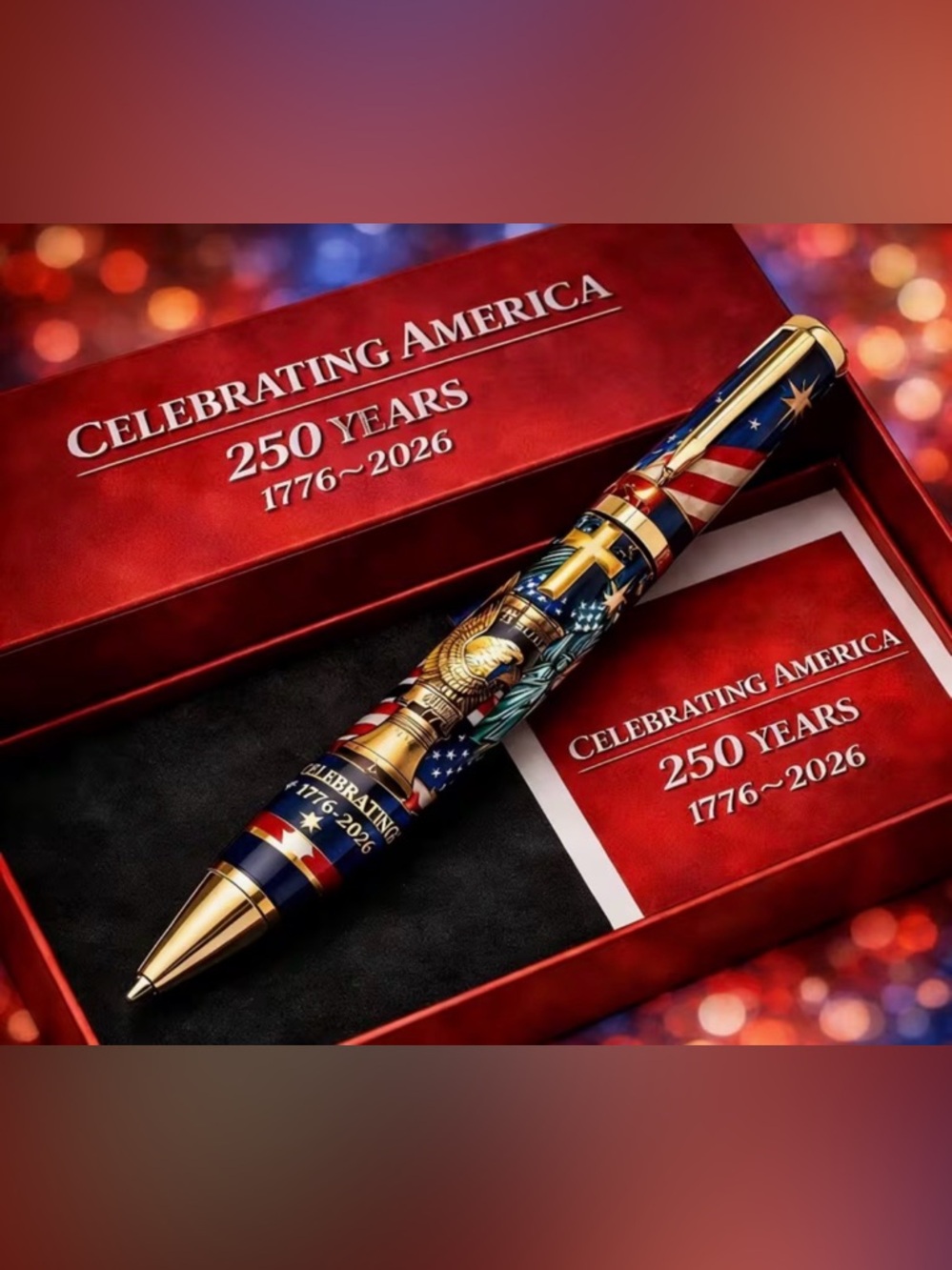 Elegant Red and Black 250th USA Anniversary Pen